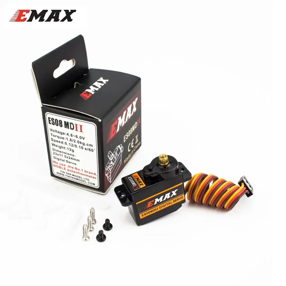 EMAX-Metal Gear Servo Digital para RC Avião, Helicóptero, Carro, Navio Robô, Alta Qualidade, ES08MD II