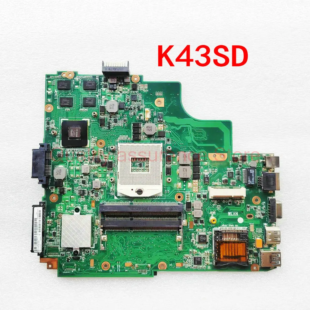 For ASUS A43S K43SD A83S K43E Laptop Motherboard K43SD Laptop Mainboard rev 4.1 I3, I5 cpu GT610M 2G DDR3