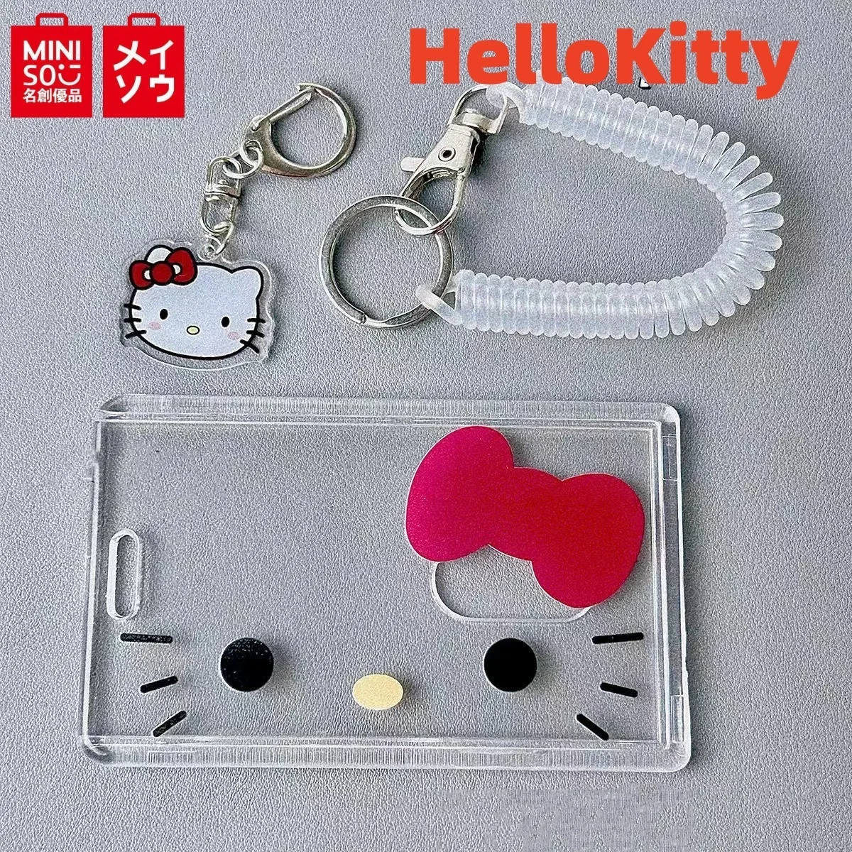 Cute Sanrioed Hello Kitty Card Holder Cartoon Badge Credit Card Case Bank Id Bus Card Holders Women Keychain Girl Gift