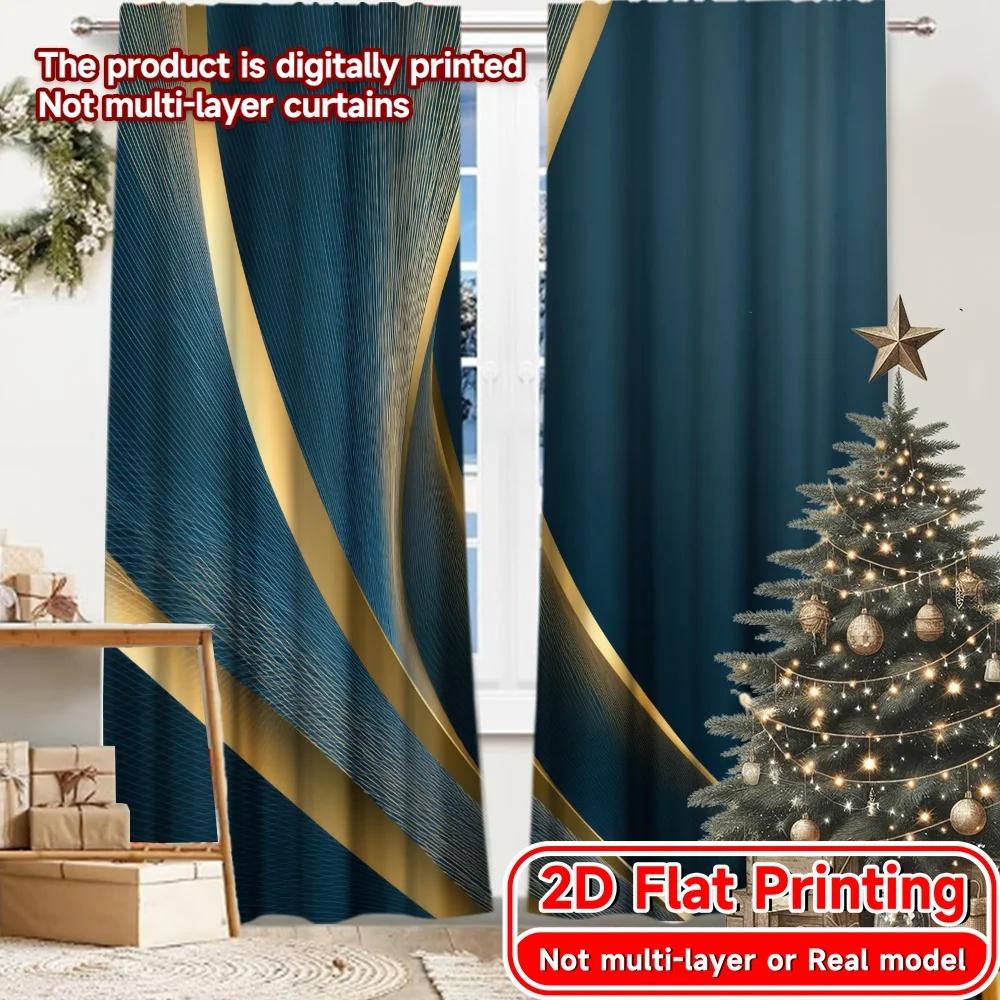 2D Flat Printing,2pcs Abstract Elegance Popular Curtains&Window Treatment Versatile 100% Polyester Curtains Decorations Outdoor