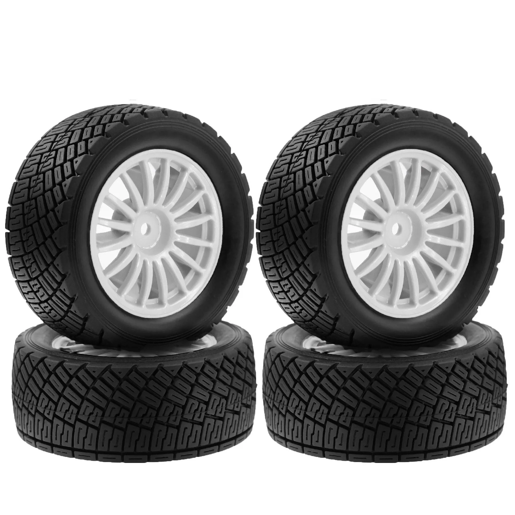 Pneus et jantes en caoutchouc pour rallye RC 78 mm 1/10, hexagone de 12 mm pour voiture RC tout-terrain à l'échelle 1/10, Tamiya WLtoys HPI HSP ARRMA Buggy, 4 pièces