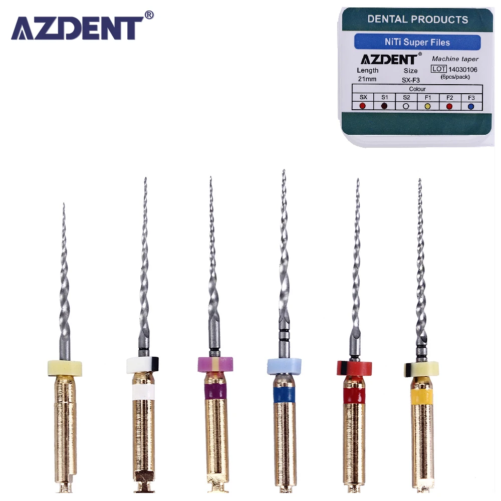 AZDENT Dental Endo Root Files Root Canal Universeral Engine Use Rotary Files Endondontic Root Canal NITI Dentist Tool Instrument