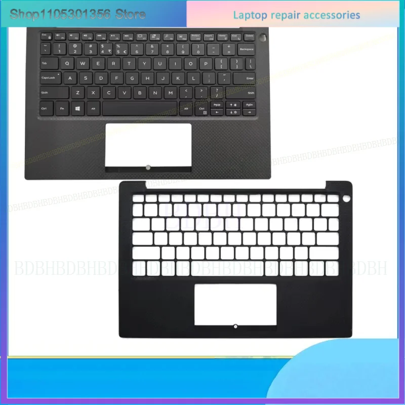 New For XPS 13 9370 9380 7390 9305 Laptop Upper Case Palmrest Cover C Shell Backlight Keyboard 0KPRW0