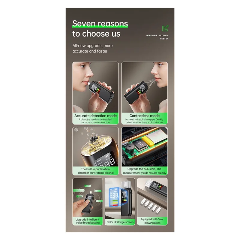 AT02 Alkoholtester, empfindlicher Alkoholtester, professioneller, hochempfindlicher Alkoholtester