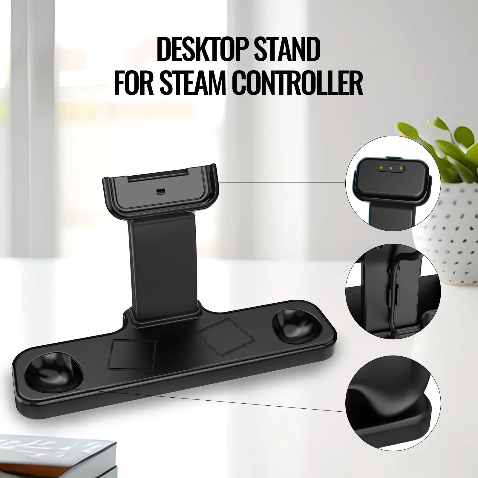 New Magnetic Charging Dock & Desktop Stand for Steam Controller Anti-Slip Anti-Tip Gamepad Holder Bracket Accessories