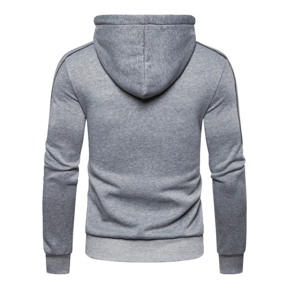 Men Hoodies Jackets Slim Fit Hooded Zipper Jacket Male Solid Caost Thicken Warm Hoodies Coat Men\'s Clothing Tops Black Red
