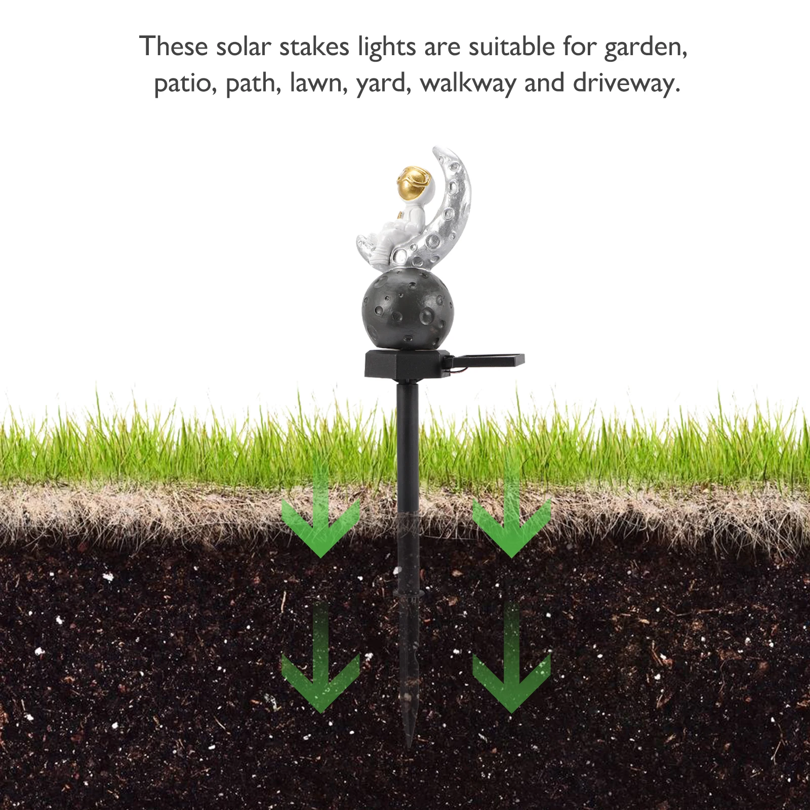 

Solar Astronaut Light Outdoor Waterproof Garden Solar Yard Lights Durable Solar-Powered Decorative Lamppost For Path Wedding