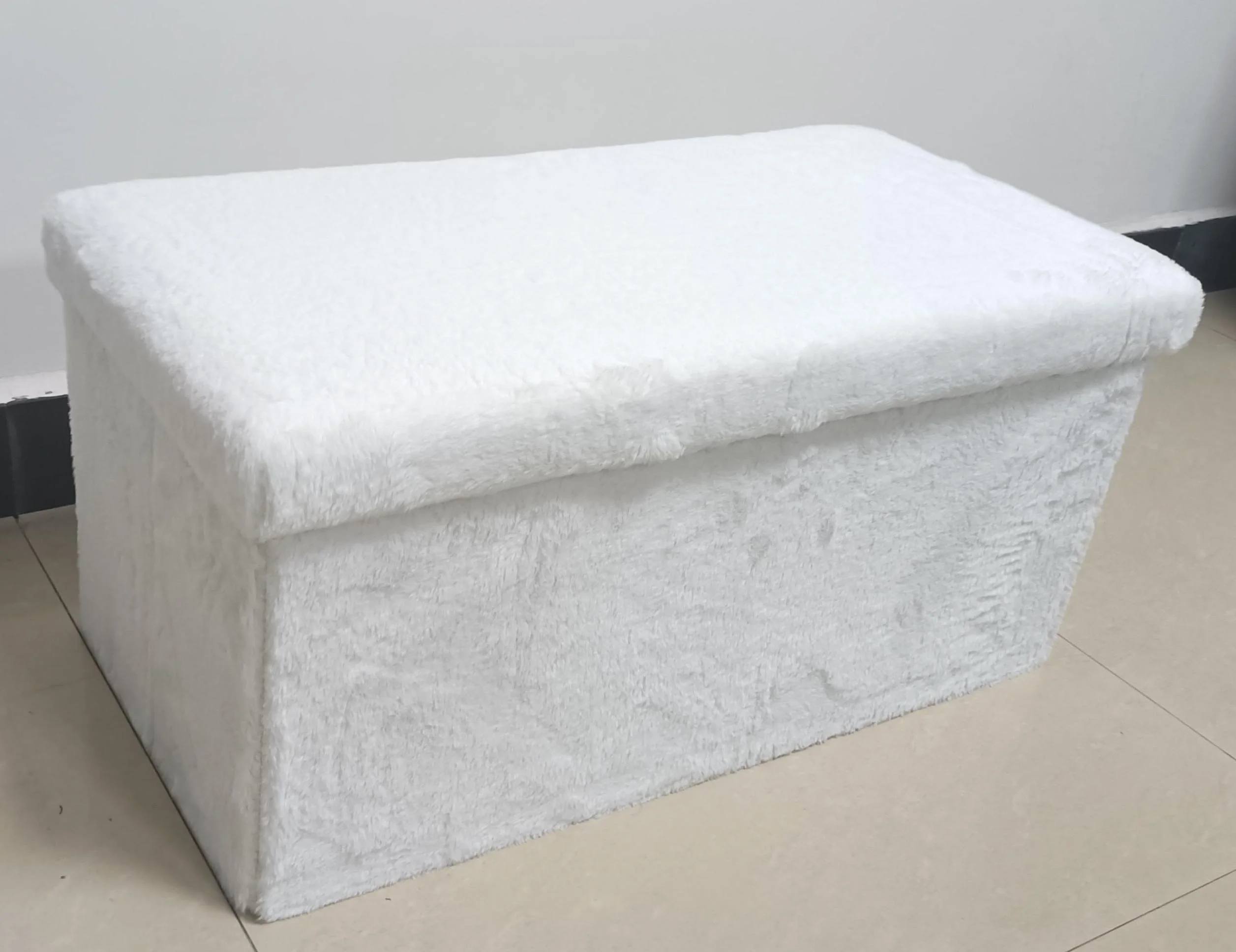 Factory Wholesale Customizable Modern Foldable Portable Durable Space Saving Rabbit Velvet Storage Box Living Room Furniture
