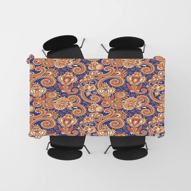 Роскошная скатерть с цветочным принтом для декора столовой, набор полиэстеровых подставок премиум-качества с кисточками