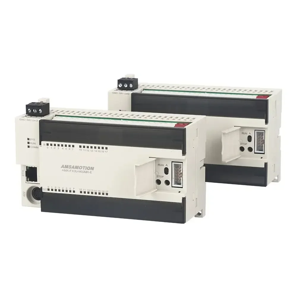 New Amsamotion FX3U-M32MR-E M32MT-E 16DI/16DO 4AI/2AO MODBUS Analog Transistor Relay EM3 Module PLC PLC Programmi