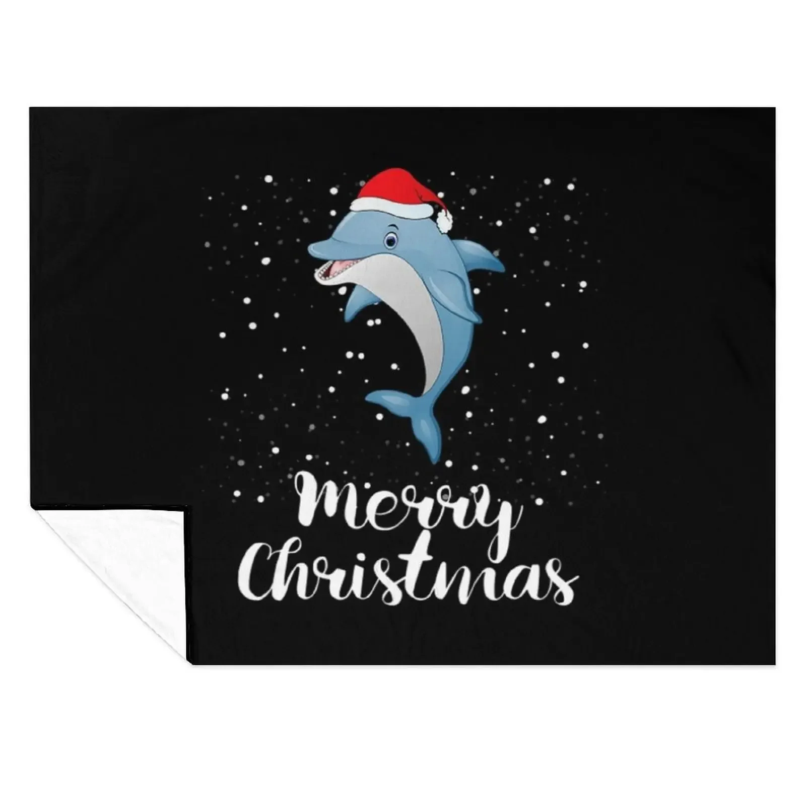 

Merry Dolphin Christmas Throw Blanket Heavy christmas gifts warm winter Winter beds Blankets