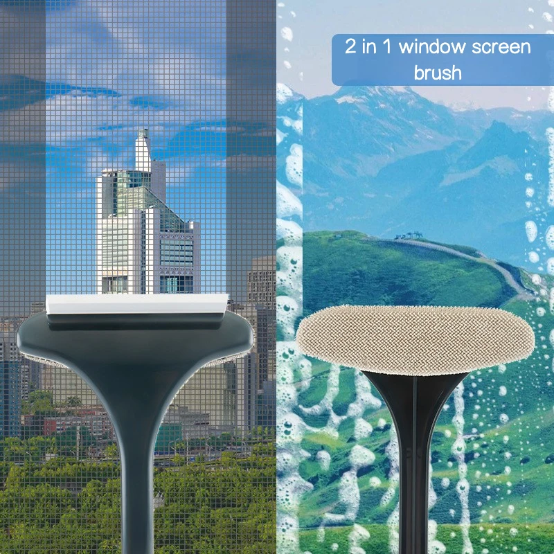 

Two-In-One Screen Window Cleaning Brush Multifunctional Window Cleaning Artifact Double-Sided Wet And Dry Cleaning Tool