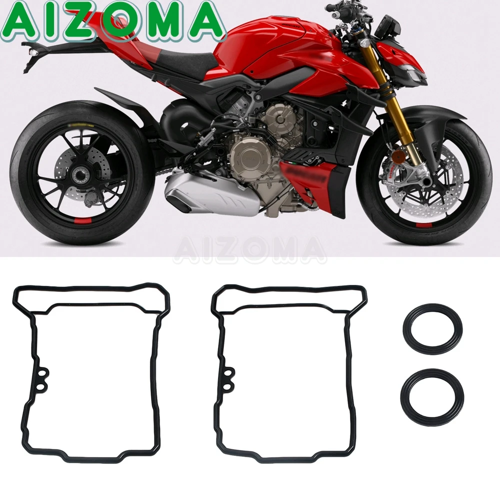 Motorcycle Accessories Cylinder Head Cover Gasket For Ducati Multistrada V4 V4S Rubber Front Rear Valve Cover Head Seal Ring