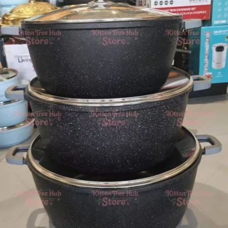 7 Sizes Die-cast Non-stick Stock Pot Set Composite Bottom Maifan Stone Coated Cooking Pot Large Capacity Cookware Set