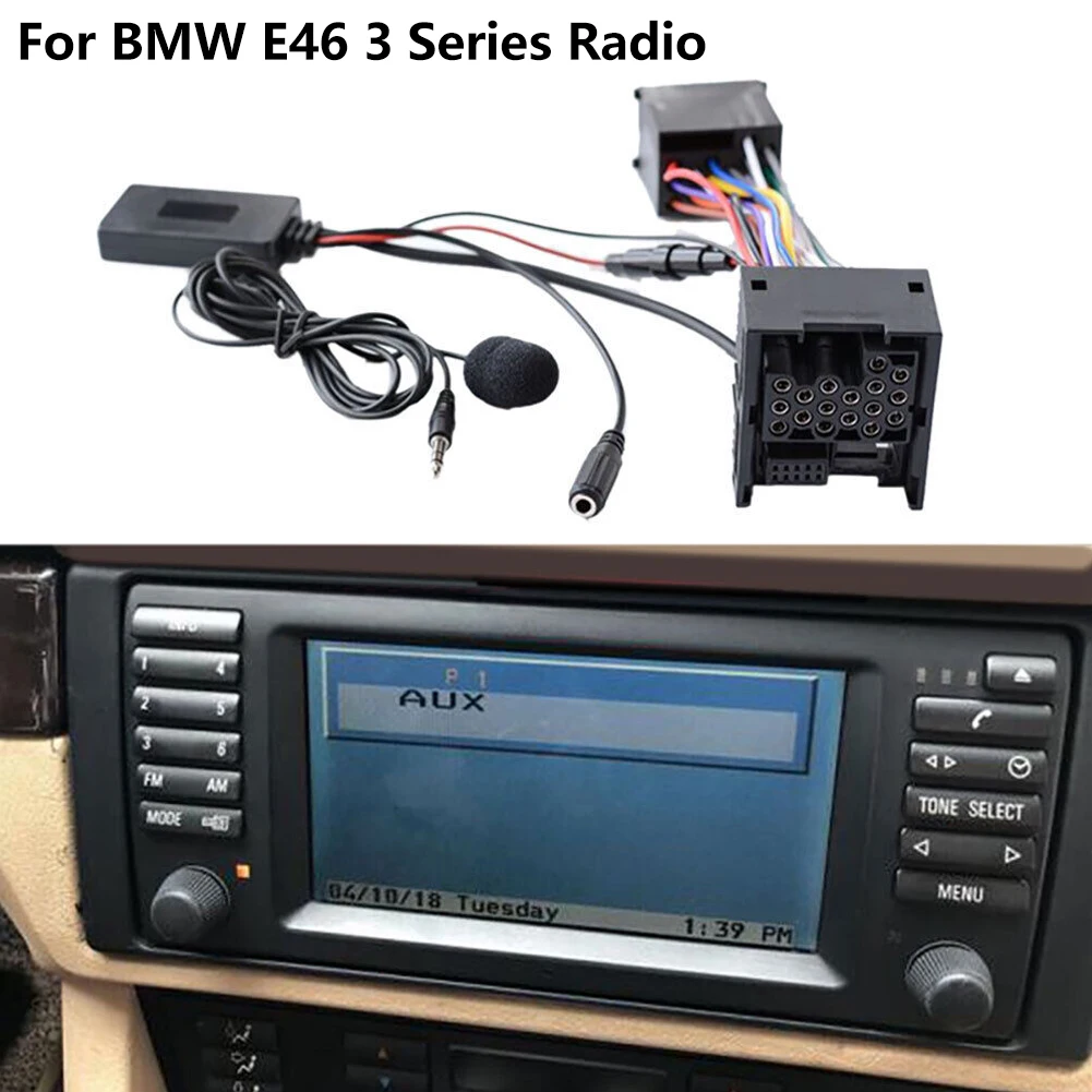 Für BMW E46 3er Empfänger Wireless Adapter mit Mikrofon Freisprecheinrichtung Verlustfreie Musik Radio Stereo 10-polig Neu