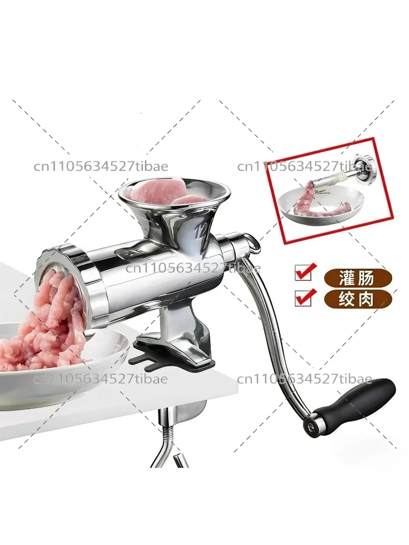 304 Stainless Steel Manual Meat Grinder & Sausage Stuffer, Home Use for Mincing Filling Stuffing