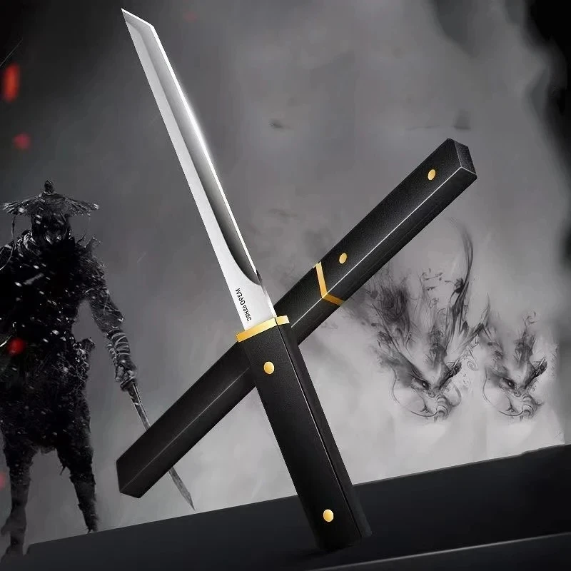 Barbecue Boning Knife-Stainless Meat Cleaver Fish Steak,Plastic Handle Chef Utility w/Non-Slip Grip,Kitchen Outdoor Sharp