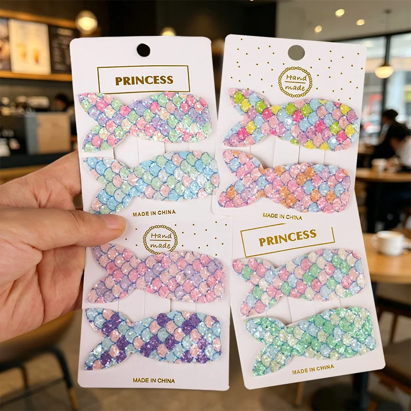 

8pcs/set Sequins Mermaid Hair Clips for Kids Girls Mermaid Birthday Party Decor Favors Guest Gift Cute Princess Hair Accessories