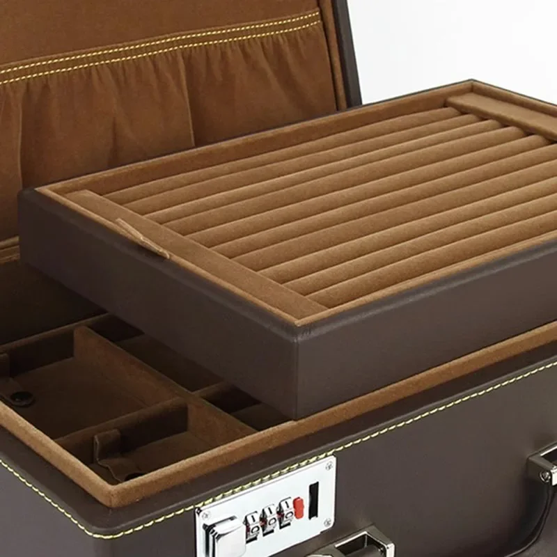 

Retro Jewelry Storage Box Portable Organizer Boxes Ring Necklace Bracelet Jewelry Storage Box Display Boxes with Password Lock