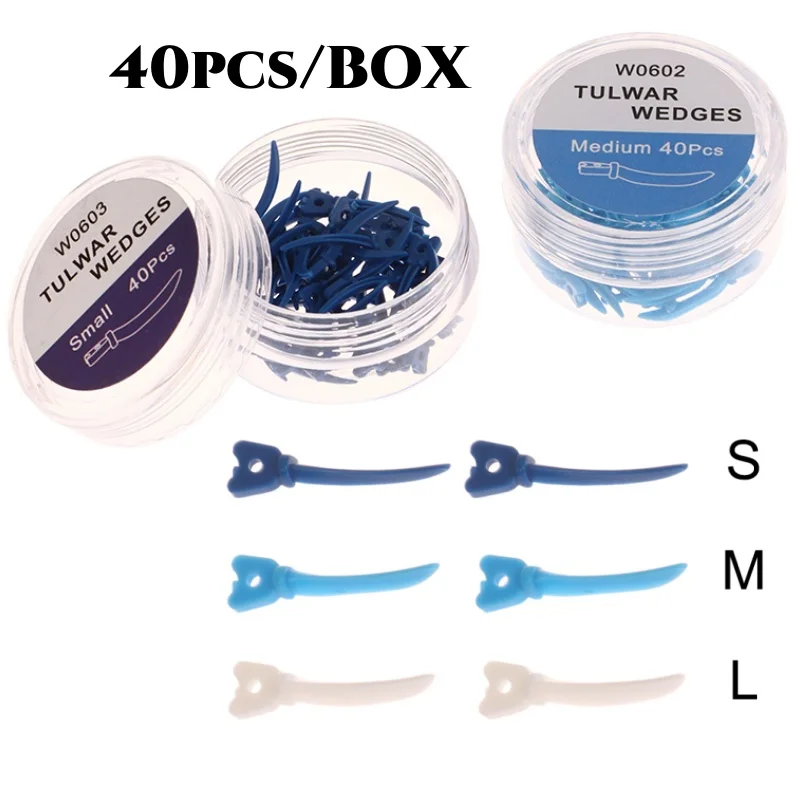 

40Pcs Dental Wedges Tooth Gap Sectional Matrix Refill Wedge With Hole S/M/L Disposable Wedges Dental Dentistry Materials