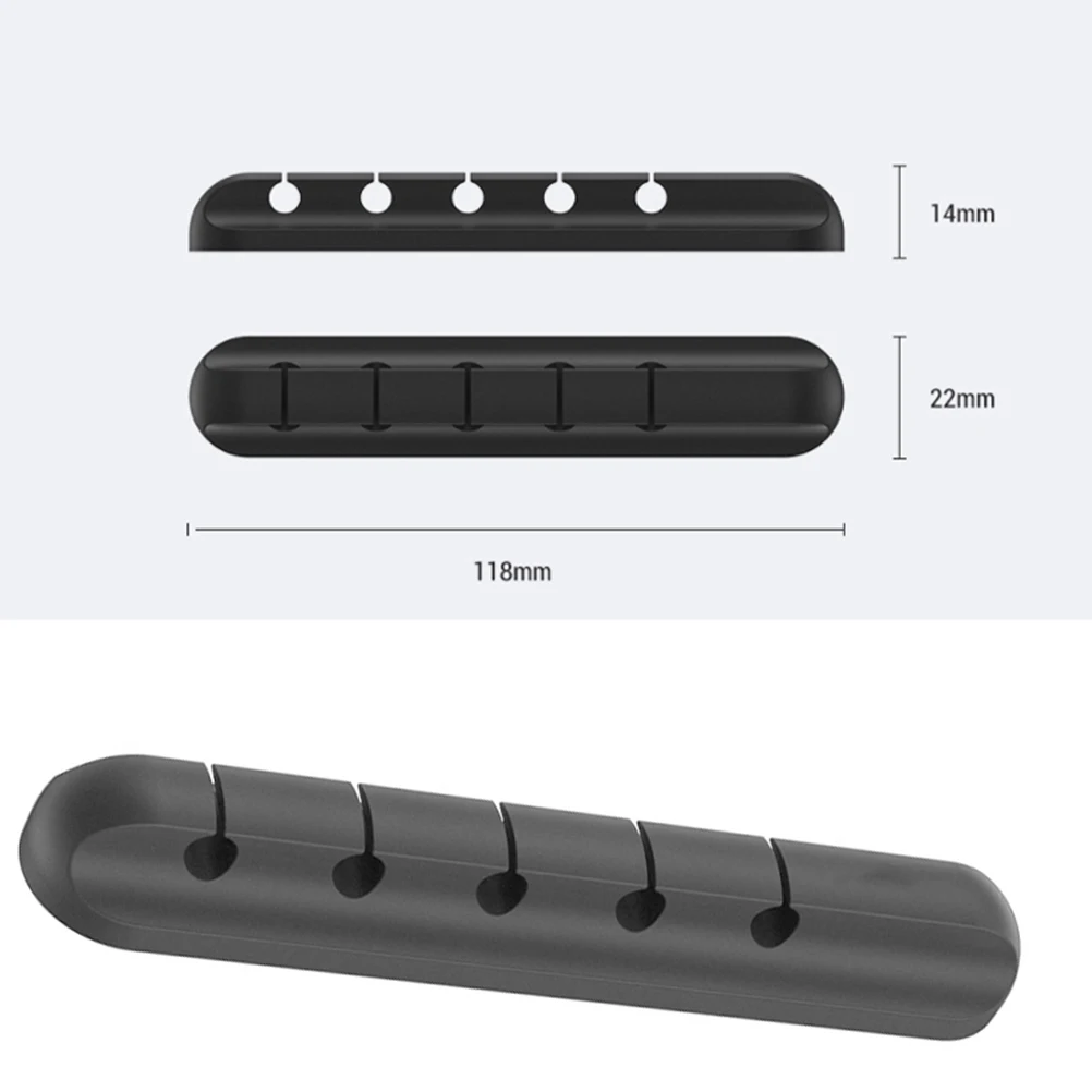 1Pcs Data Line Organizer Silicone Cable Organizer Compact Desktop Cord Clip for Home Office Black Data Line Organiser for Home