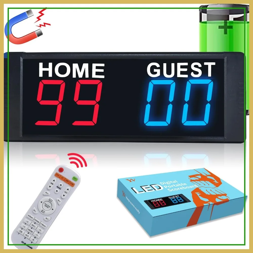

Portable LED Scoreboard with Remote for Cornhole, Basketball, Ping Pong, Baseball, Tennis, Volleyball Indoor Outdoor
