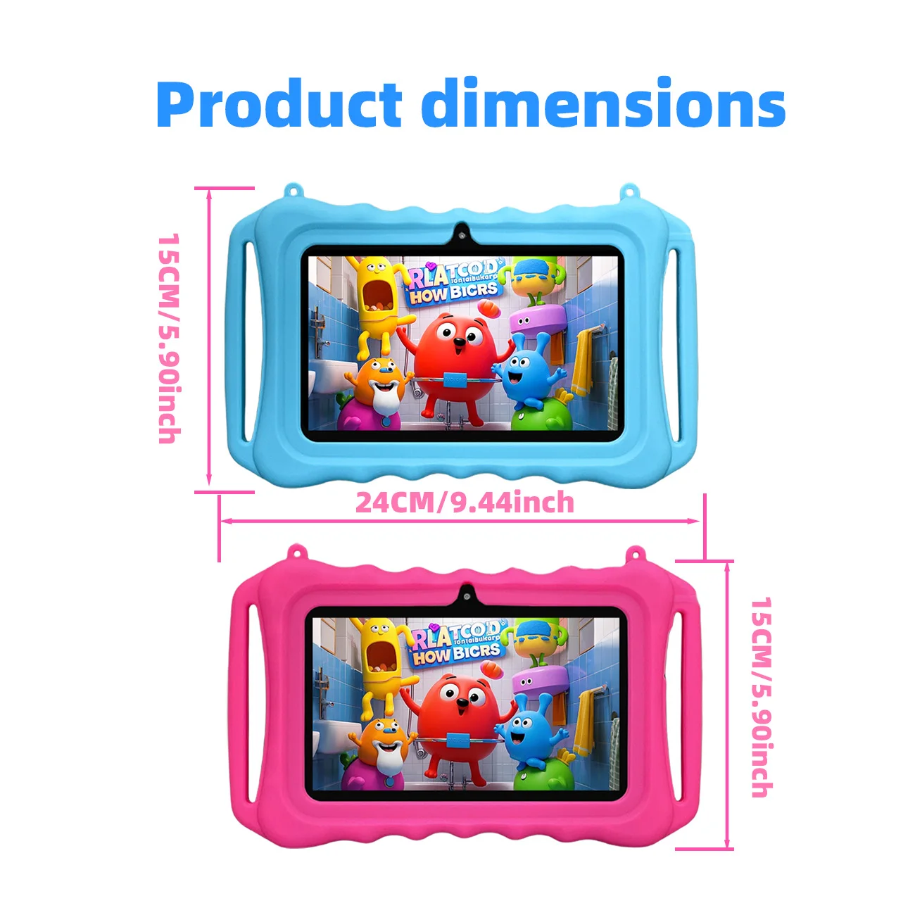 Tablet infantil de 7 polegadas, tablet infantil com controle de pais, câmeras duplas, presentes infantis para o Natal e aniversário