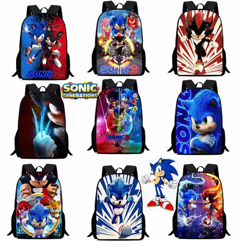 Bestselling SONIC primary school backpack, hedgehog lightweight printed backpack, anime cartoon children's back-to-school gifts