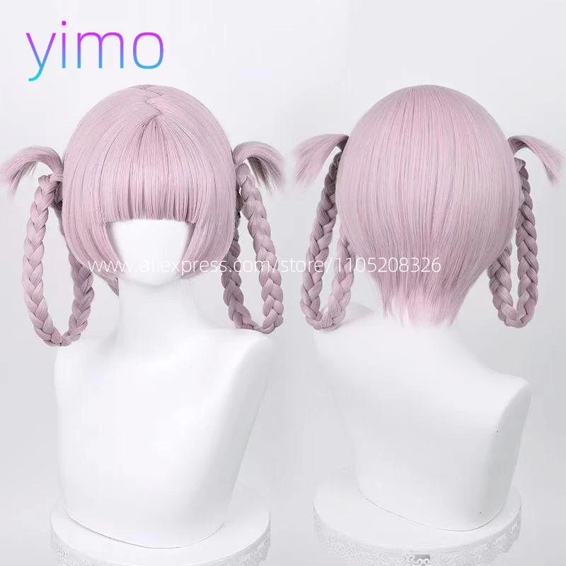 

Anime Nanakusa Nazuna Cosplay Wig 37cm Pink Grey Wigs Heat Resistant Synthetic Hair