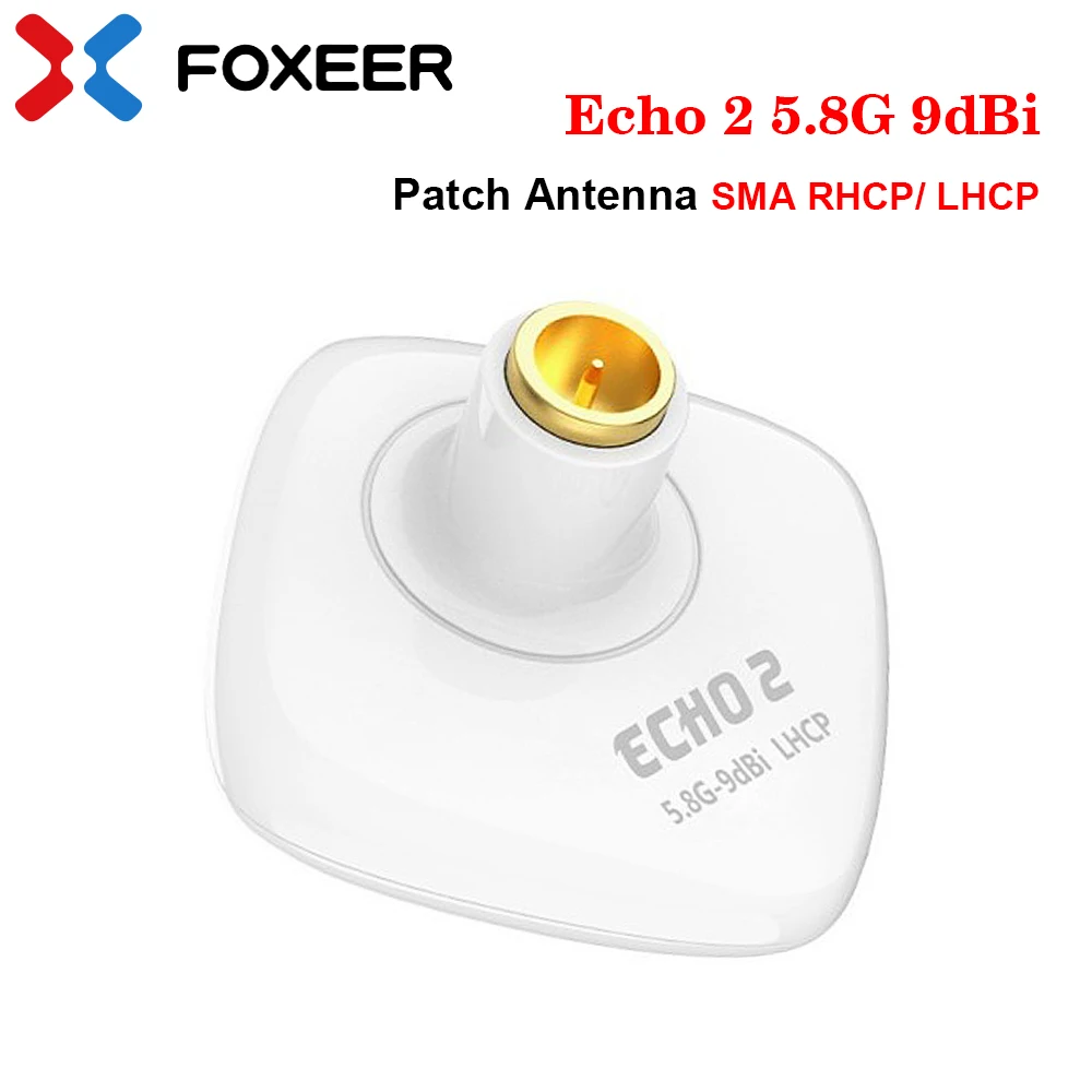 FOXEER Echo 2 5.8G 9dBi Antena krosowa SMA RHCP/LHCP 5.5G-6GHz 40x22mm Kąt promieniowania 84.7 °   Impedancja 50Ω dla gogli dronowych FPV