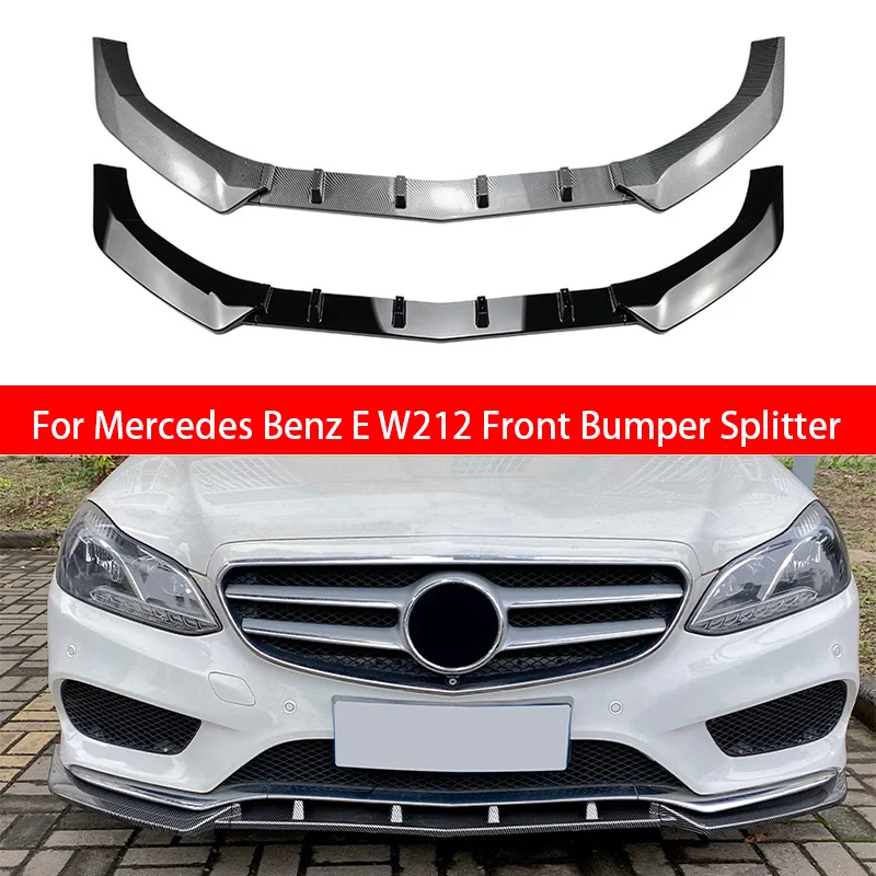 

For Mercedes Benz E Class W212 Facelift AMG Line 2013 14 15 Car Front Bumper Splitter Lip Spoiler Diffuser Guard Body Kit Tuning