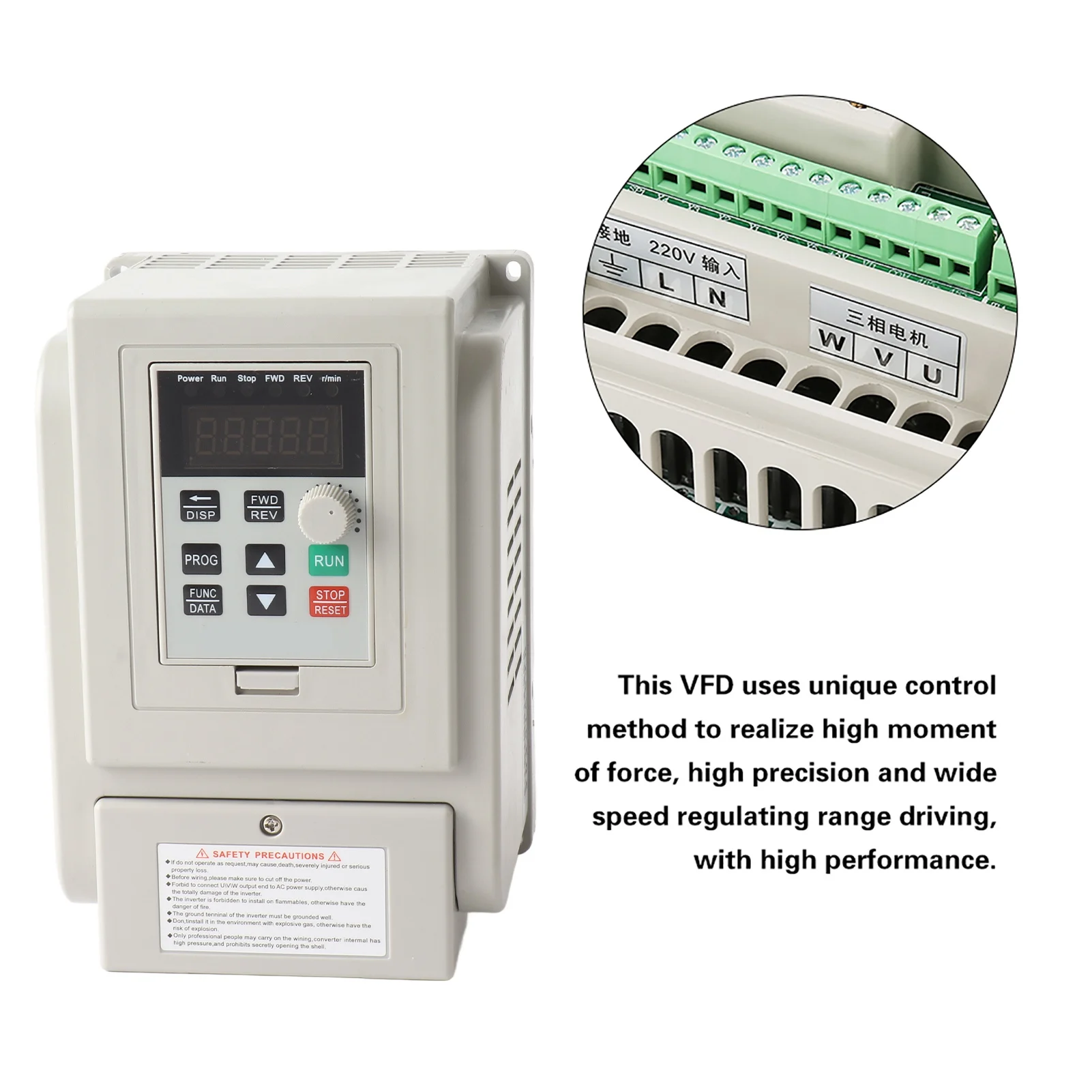 Inverter Frequency Converter VFD Drive Professional High Accuracy Single to 3 Phase Low Noise for Motor Speed Control AC Motor
