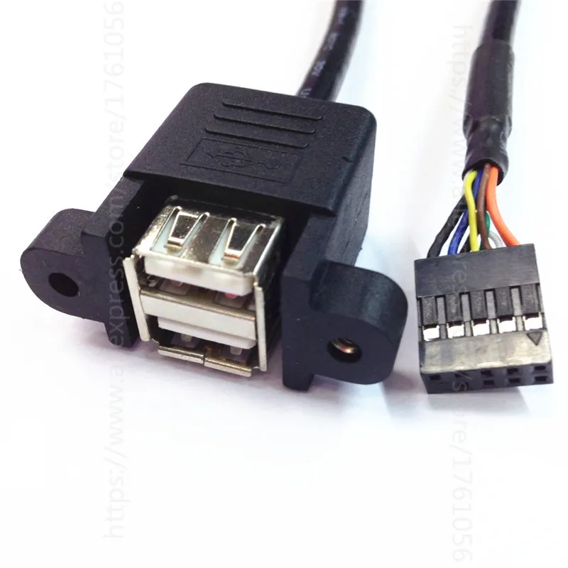 Nuovo adattatore per cavo 50cm 9 Pin Header per scheda madre a 2 porte USB 2.0 adattatore per cavo di prolunga Splitter femmina per Computer PC