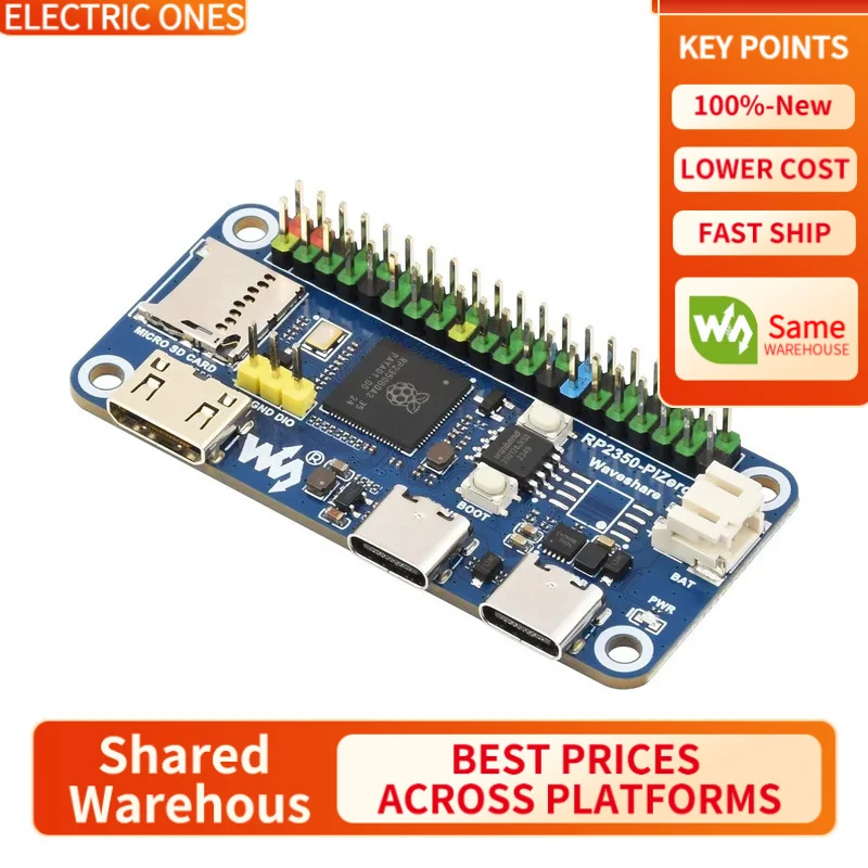 

【Waveshare genuine】RP2350-PiZero Board: 520KB SRAM + 16MB Onboard Flash | Waveshare Raspberry Pi RP2350