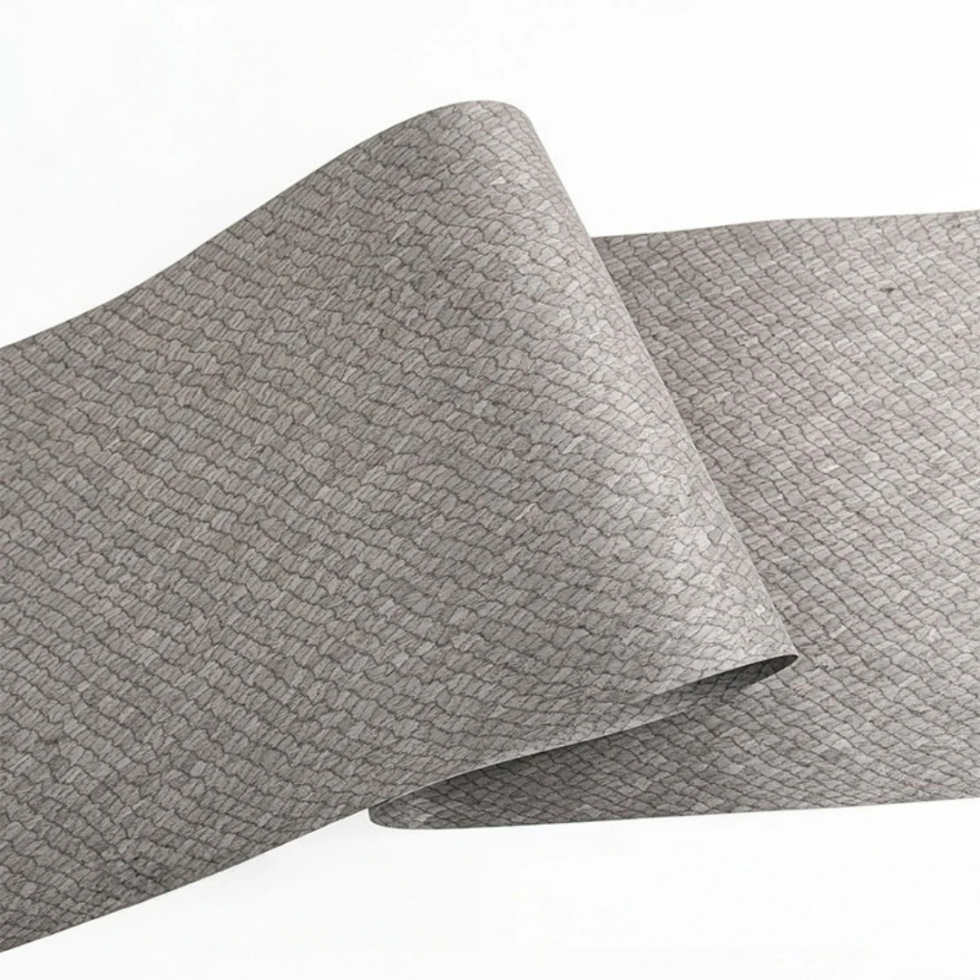 58x250cm Gray Grid Engineered Wood Veneer For Furniture Cabinets Renovation Interior Decorative Applications