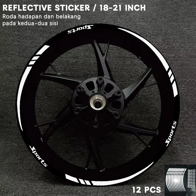 

12 шт./компл. 18-21 дюймов наклейки на колеса мотоцикла, наклейки на обод, полосатые ленты, наклейки, светоотражающая лента, аксессуары