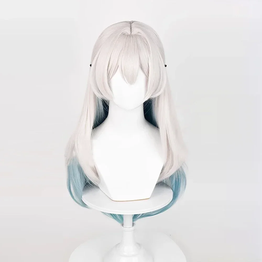 Honkai Star Rail Firefly Wig Synthetic Long Ombre Grey Green Blend Game Cosplay Women Hair Wig For Party