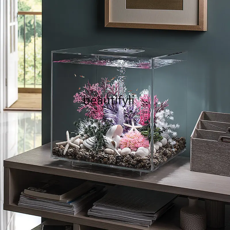 Fish Tank Aquarium Micro Landscape Self-Circulation Ecological Fish Tank Acrylic Small Fish Globe