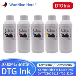 1000ML DTG Ink Textile InK Garment Ink DX5 DX6 DX7 TX800 XP600 5113 4720 I3200 Printhead For Epson L800 1390 R1900 R2000 F2000