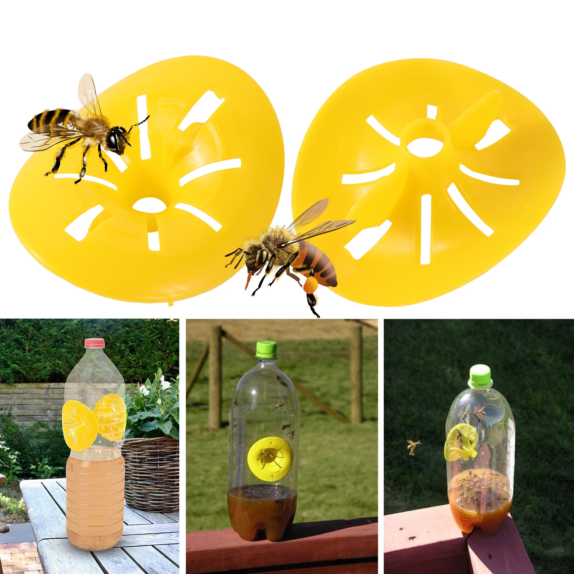 10Pcs Reusable Wasp Trap Insect Funnel Killer Flower Bee Hornet Catcher Plastic Bottle Wasp Traps Garden Pest Control Tool
