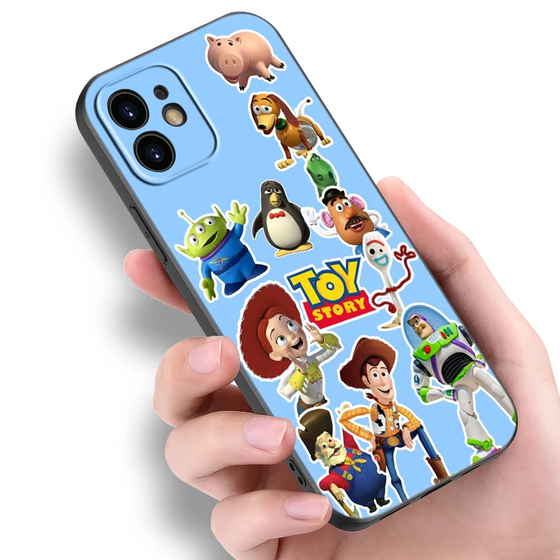 Disney Pixar Black Phone Case For Huawei Pura70 Pro Plus P60 Pro P50 P40 P30 P20 Pro P10 Lite PSmart Z PSmart 2021 Cartoon Cover