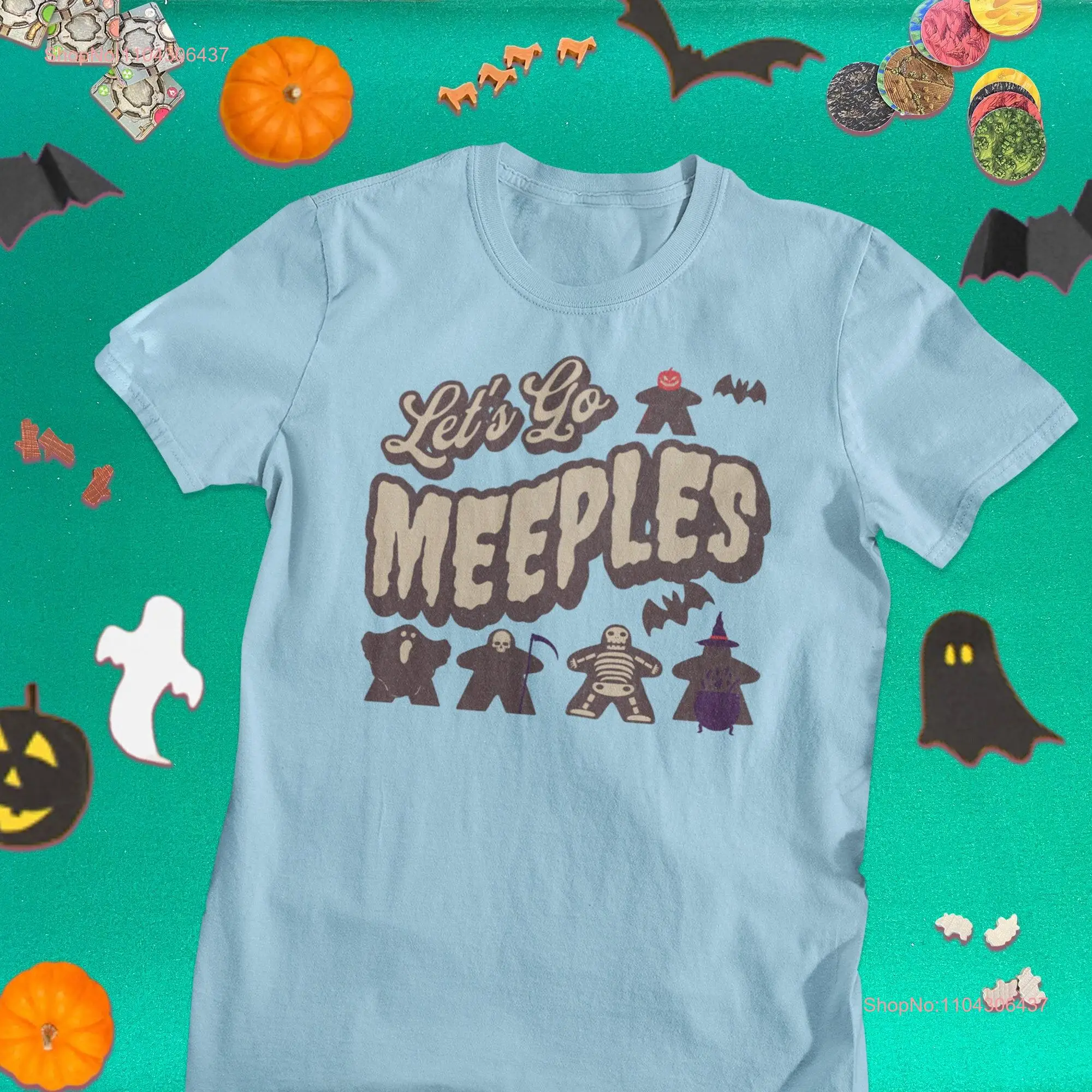 Halloween Let s go meeples Board Gamer shirt Games Game Geek Boardgamer Present Tabletop Gaming long or short sleeves