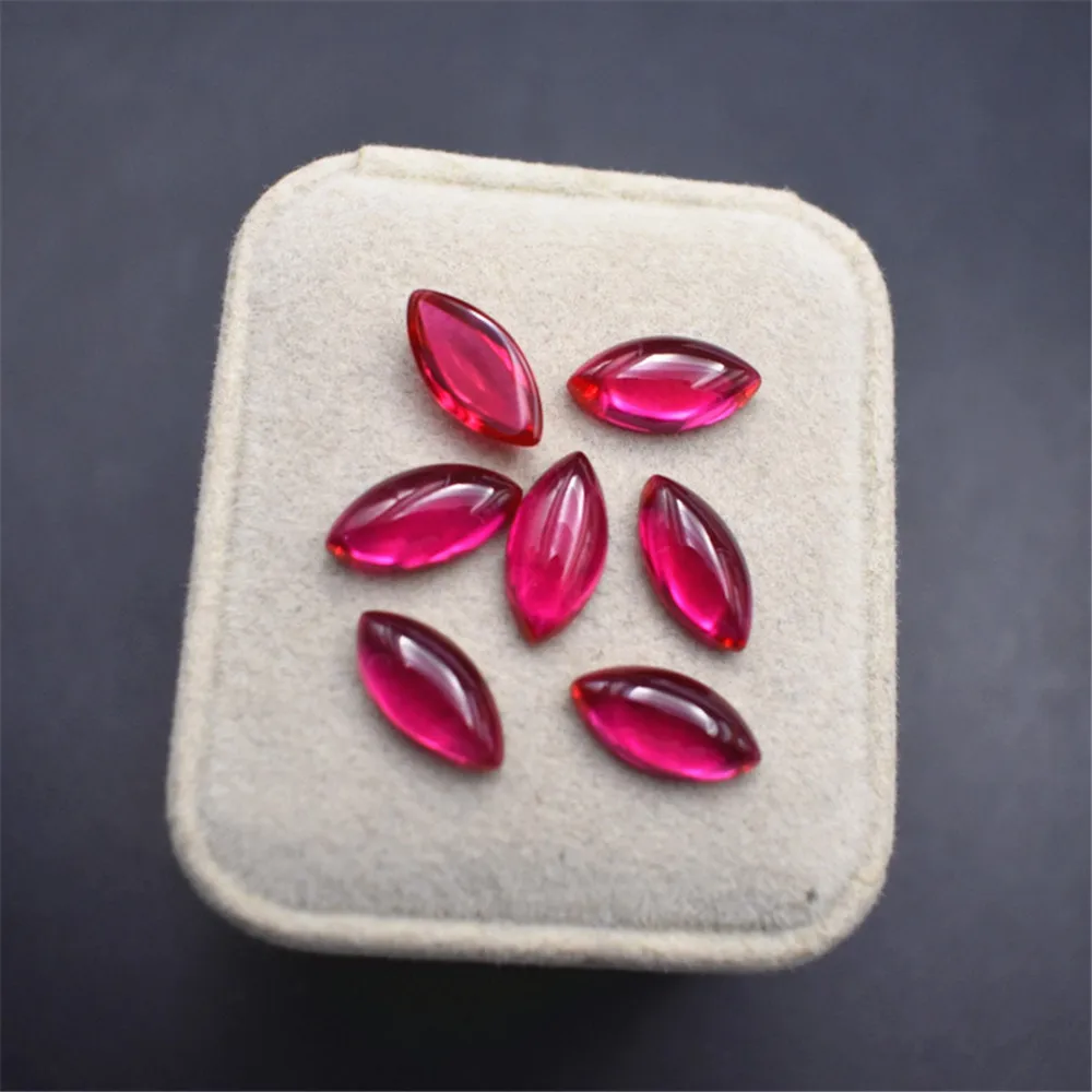 Ruby Marquise Cabochon High Quality Blood-red Ruby Mohs Hardness 9 Smooth Polished Surface Marquise Shape Ruby Cabochon RB106