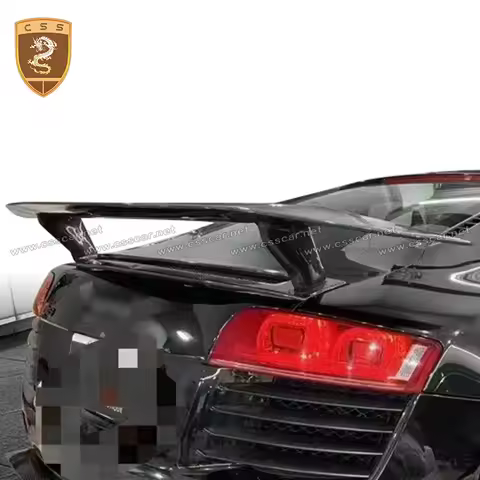Vor Style Car Double Deck Exterior Layer Rear Truck Spoiler Wing Lip Tuning Bodykits For Audi R8 2008 2009 2010 2011 2012 - 2015