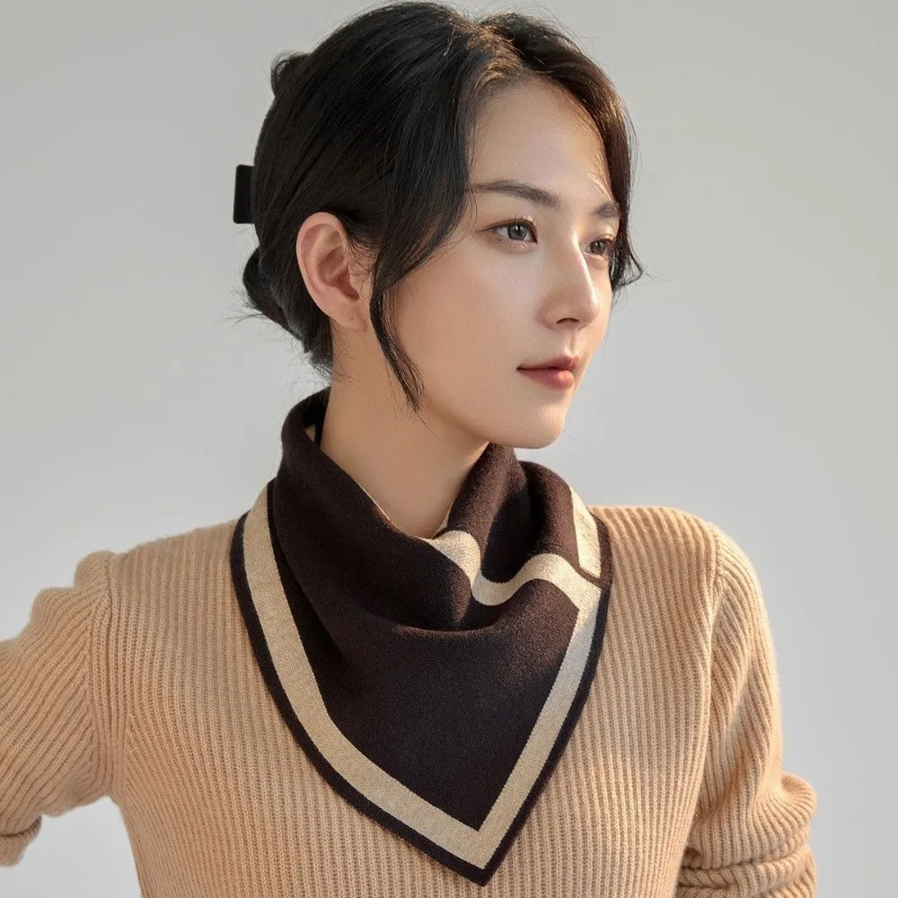 New Color-Blocked Neck Gaiter Warmth Lightweight Neck Warmer Korean Version Neck Protection Scarf Winter