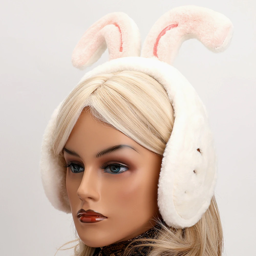 Christmas Gifts Plush Rabbit Ear Warm Earmuffs Soft Cold Protection Ear Cover Keep Warm Hair Bands Windproof Ear Cap Winter