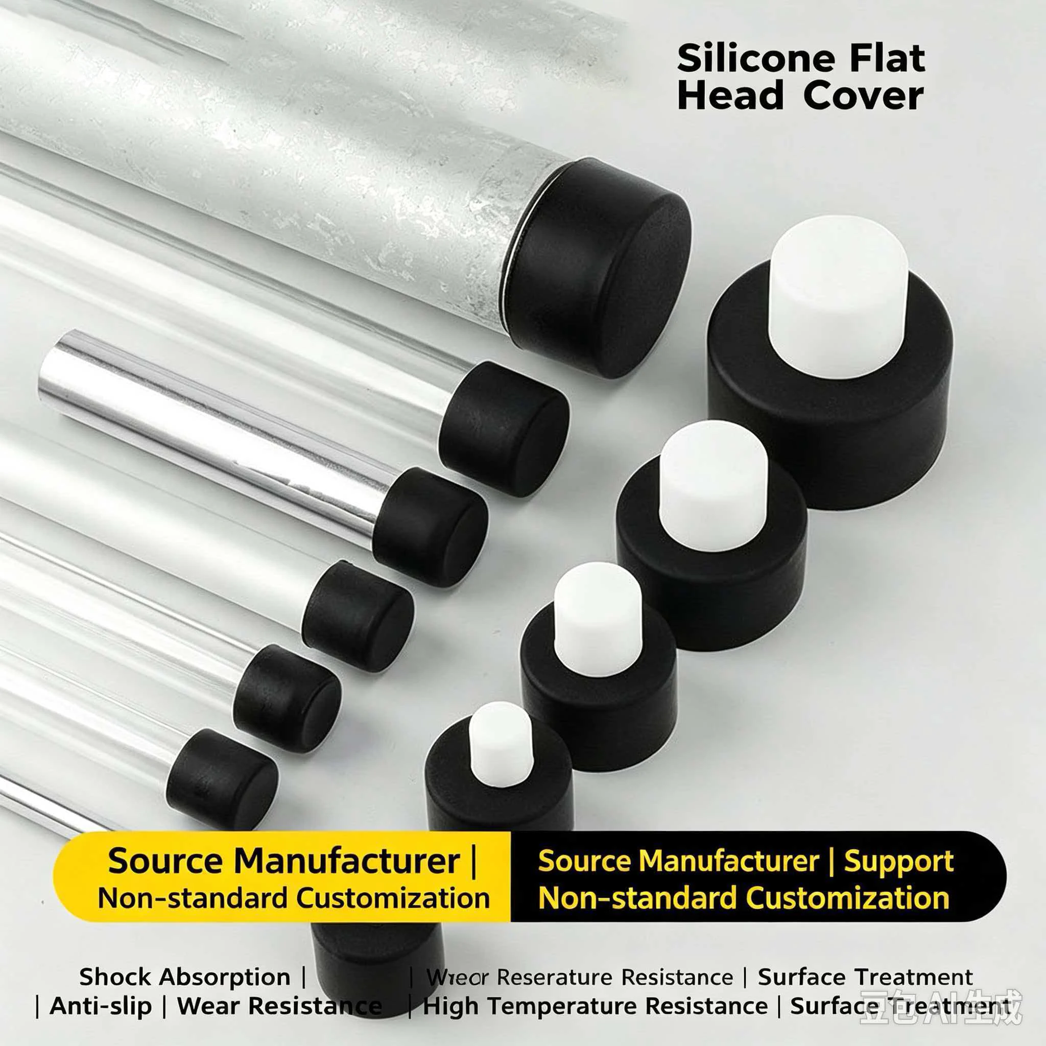 1-50pcs  Round End Caps Silicone Pipe Cover Black/White Round Caps Dust Seal Protection Gaskets For Pipe Bolt Furniture 3-200mm