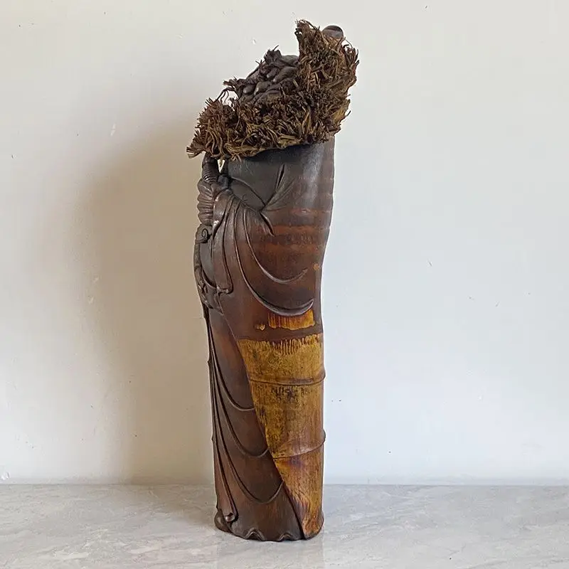 Boutique large-scale bamboo root carving home ornaments, purely hand-carved collections