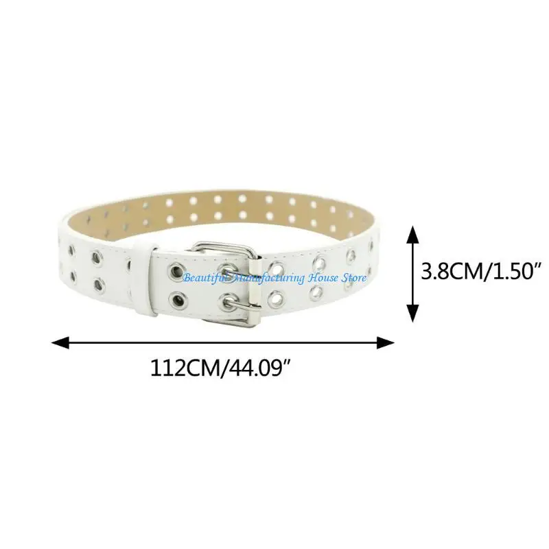 أحزمة الخصر النسائية E56A لفستان الجينز وحزام الخصر القوطي المزدوج #6