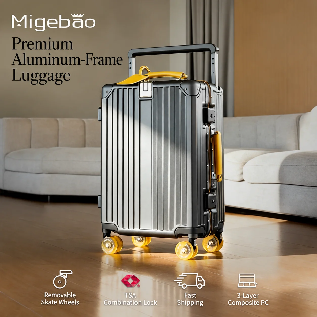 Spinner Wheel Rolling Suitcase 20 Inch - MIGEBAO 20 Inch Premium Luggage 2026